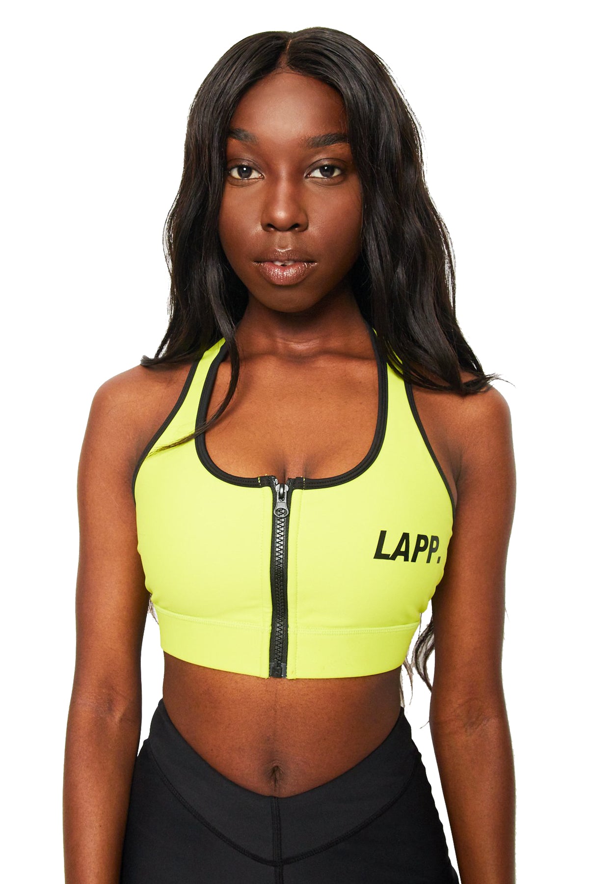 Zip front push up sports bra [Lime green] – lappthebrand